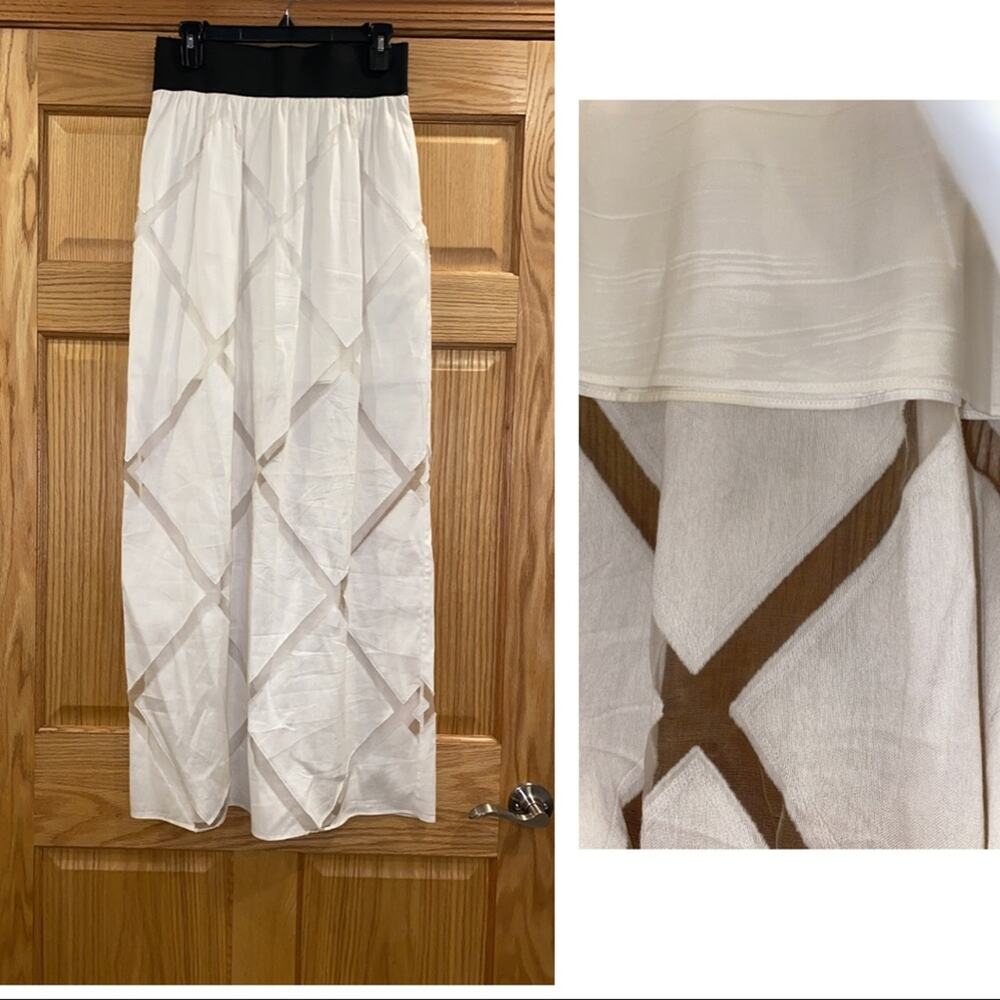 Milly Square Fil Coupe Midi Skirt White - Picture 2 of 11